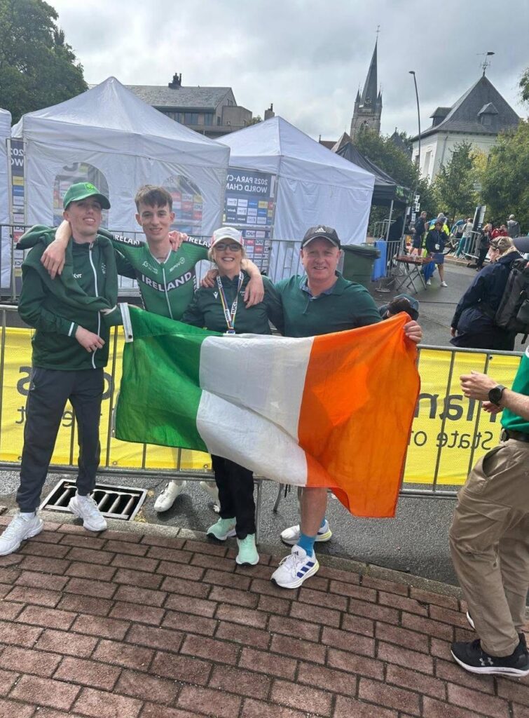 Cormac O'Callaghan representing Ireland at the UCI Para-Cycling World Championship in Belgium
